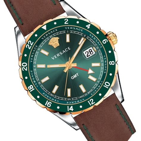 versace v11090017|Versace Hellenyium Quartz Green Dial Men's Watch V11090017.